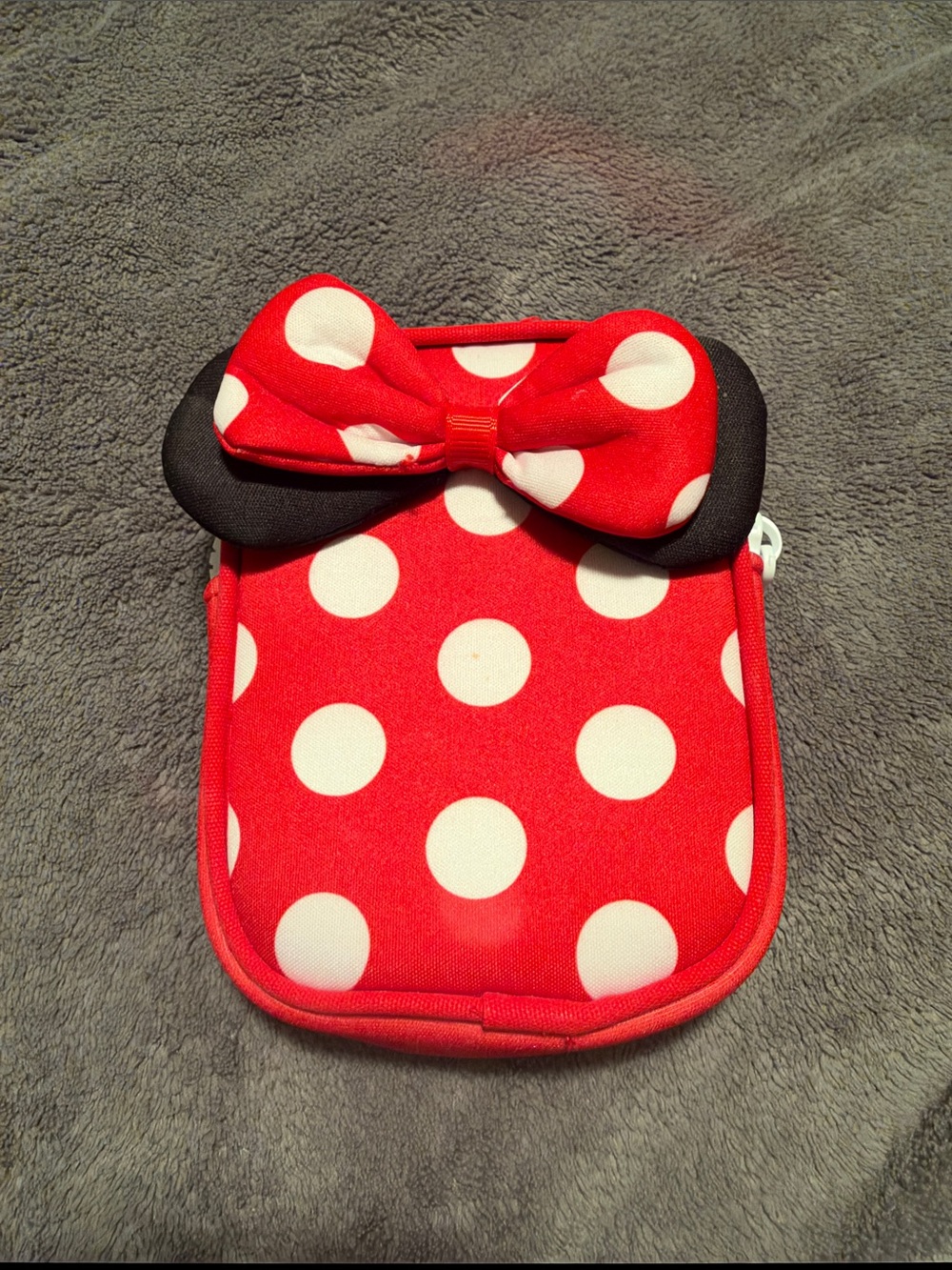 Disney Red and White Polka Dot Bow water bottle case holder